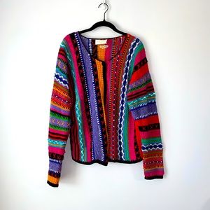 COPY - Casual Corner Vintage Limited Edition Hand Knit Rainbow Sweater